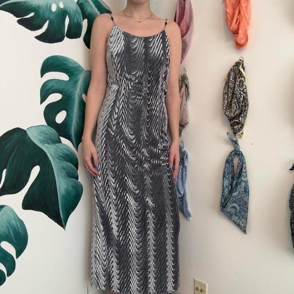 Vintage Silver Velvet Gown - Picture 2 of 8